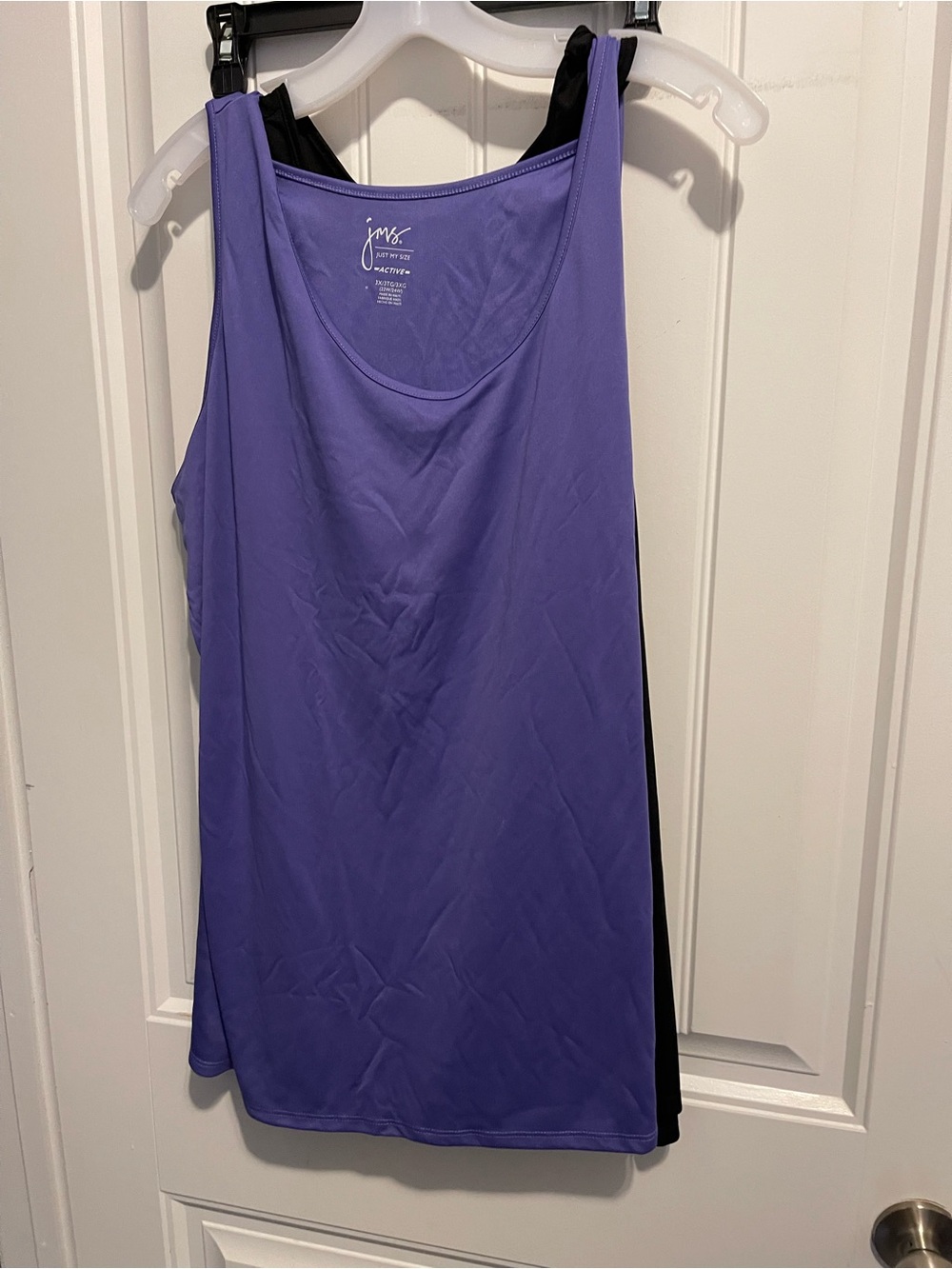 2 Just My Size Active Tanks 3X 1 purple 1 black
